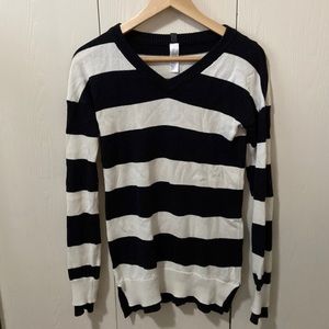 Ivivva Black & White Striped Knit Sweater